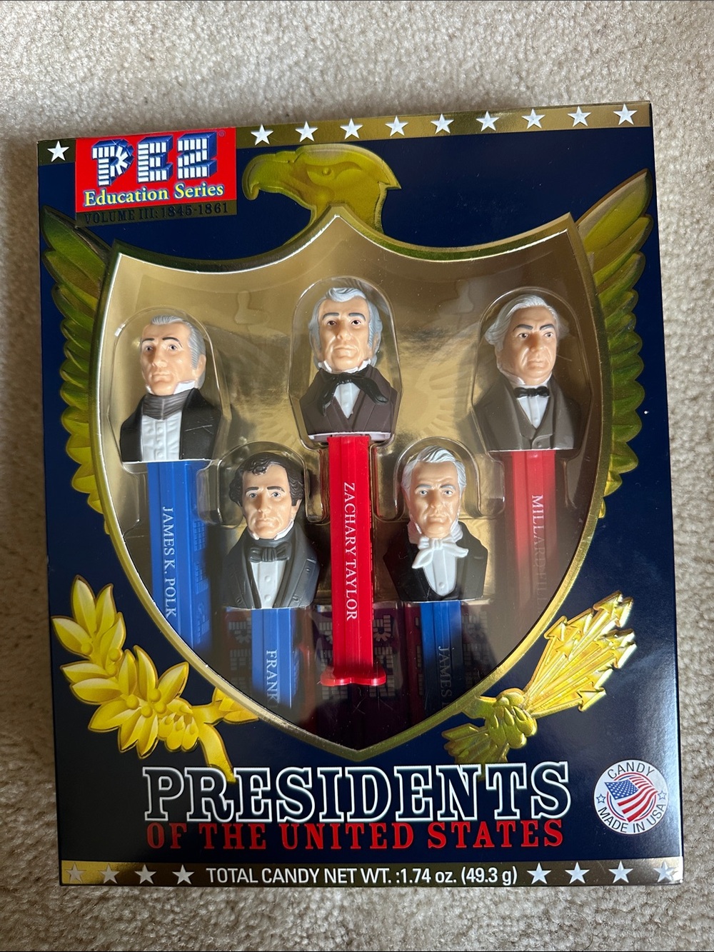 New PEZ Presidents of United States Candy Dispenser Set Volume III (1845-1861)